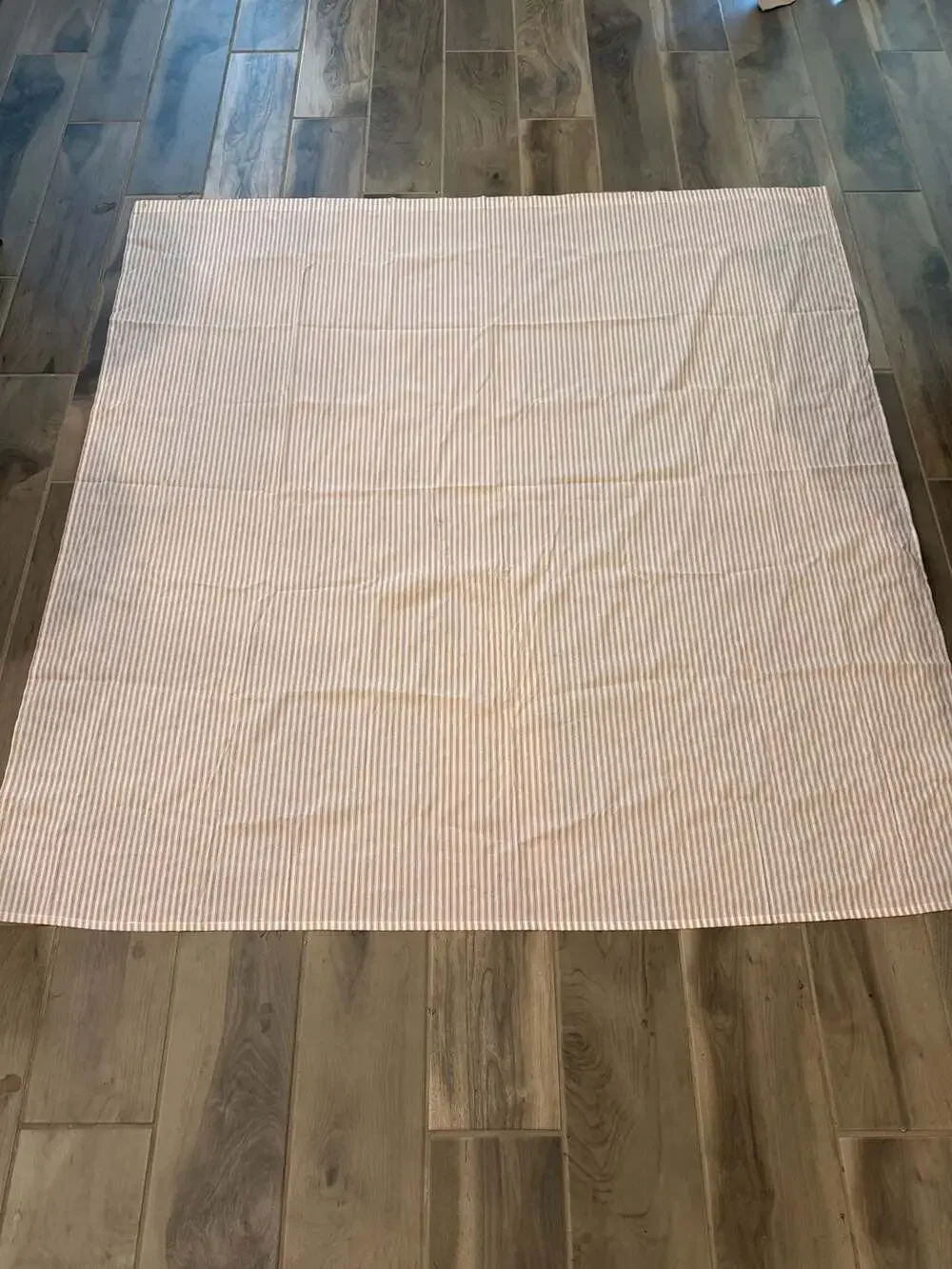 Awellife Linen-Look Textured Fabric Shower Curtain with Hooks, Clear Liner 7 ft